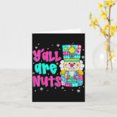 Y'all Are Nuts Nutcracker Nk Christmas Matching Fa カード (黄色い花)