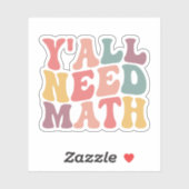 Y'all Need Math, Math おもしろい先生感謝 シール (シート)