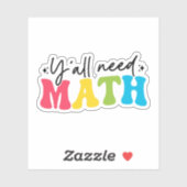 Y'all Need Math, Math おもしろい先生感謝 シール (シート)