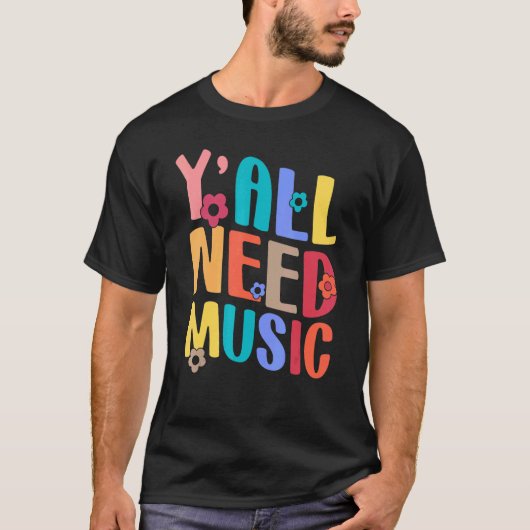 Yall Need Music Teacher Back To School Groovy Retr Tシャツ (正面)