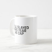 Y'all Slayed This Year No Cap, おもしろいEnd-of-Year コーヒーマグカップ (正面左)