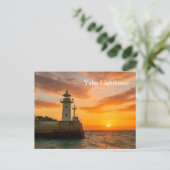 Yalta Lighthouse at Sunset, Ukraine, Postcard ポストカード (スタンド正面)