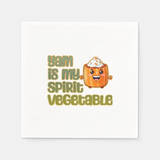 Yam Is My Spirit Vegetable Funny Playful Mood スタンダードカクテルナプキン (正面)