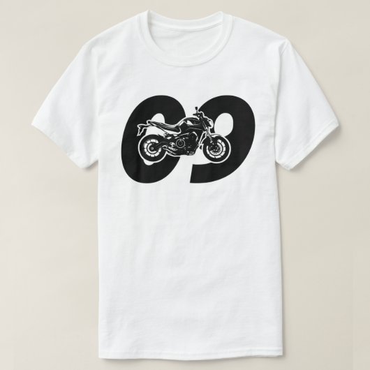 Yamaha MT-09 FZ-09のオートバイMT09 FZ09 Tシャツ (デザイン正面)