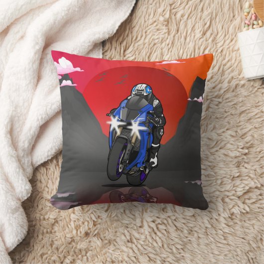 Yamaha R1 in the sunset クッション (ブランケット)