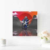 Yamaha R1 in the sunset スクエア壁時計 (ホーム)