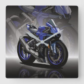 Yamaha R1 with special background スクエア壁時計 (正面)
