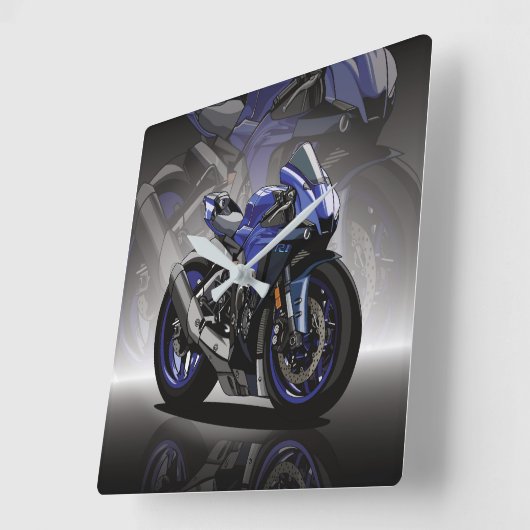 Yamaha R1 with special background スクエア壁時計 (傾斜)