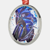 Yamaha YZF R1の芸術のプリント メタルオーナメント (左)