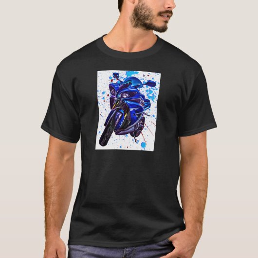 Yamaha YZF R1の芸術のプリント Tシャツ (正面)