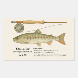 Yamame (Oncorhynchus masou) – Fish Illust 長方形シール