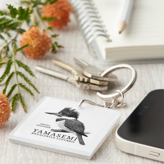YAMASEMI Crested Kingfisher キーホルダー (正面右)