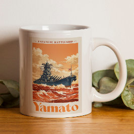 Yamato Japanese Battleship Vintage Maritime Poster コーヒーマグカップ