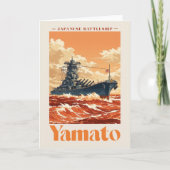 Yamato Japanese Battleship Vintage Maritime Poster サンキューカード (正面)