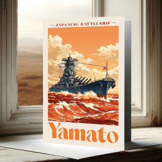 Yamato Japanese Battleship Vintage Maritime Poster サンキューカード