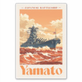 Yamato Japanese Battleship Vintage Maritime Poster シール (正面)