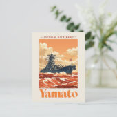 Yamato Japanese Battleship Vintage Maritime Poster ポストカード (スタンド正面)