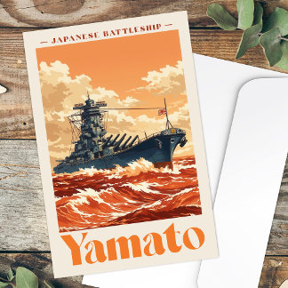 Yamato Japanese Battleship Vintage Maritime Poster ポストカード