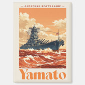 Yamato Japanese Battleship Vintage Maritime Poster マグネット (正面)