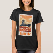 Yamato Japanese Battleship Vintage Maritime Poster Tシャツ (正面)