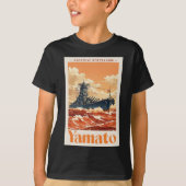 Yamato Japanese Battleship Vintage Maritime Poster Tシャツ (正面)