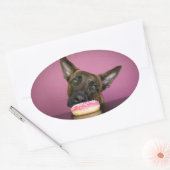 Yamm Yamm- I want to have this donut 楕円形シール (封筒)