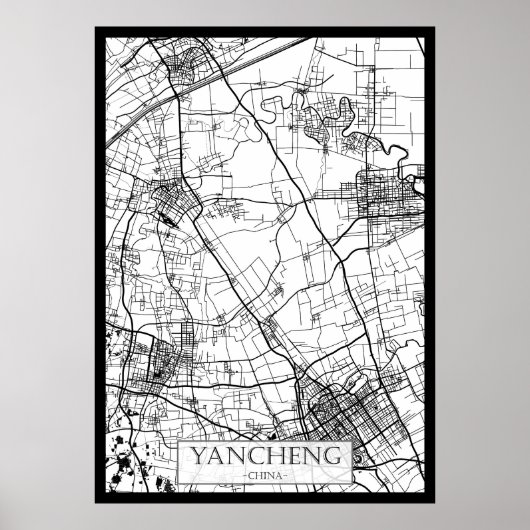 Yancheng China City Map ポスター (正面)