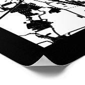 Yancheng China City Map ポスター (角)