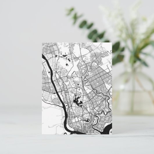 Yangon Myanmar Map ポストカード (スタンド正面)