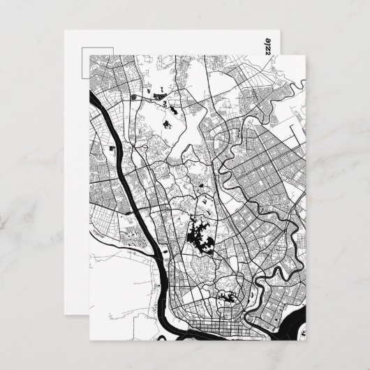 Yangon Myanmar Map ポストカード (正面/裏面)