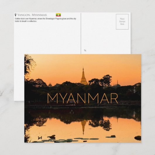 Yangon, Myanmar Travel Postcard ポストカード (正面/裏面)