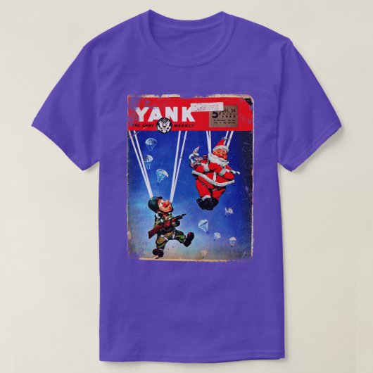Yank Magazine 1943 WWIIパラトロオプスサンタクロース Tシャツ (デザイン正面)