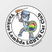 Yankee Lambda Car Club Piston Guy Window Cling ウィンドウサイン (シート)