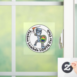 Yankee Lambda Car Club Piston Guy Window Cling ウィンドウサイン