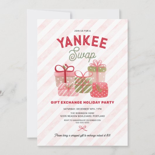 Yankee Swap Holiday Gift Exchange Party 招待状 (正面)