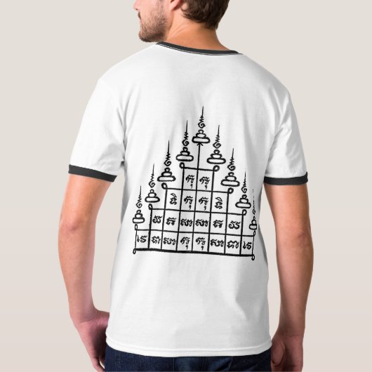 YANT仏のアジア芸術はHANUMANを設計します Tシャツ (裏面)