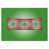 YANTRA – ホイール素晴らし – 緑ピンク テーブルクロス (正面(横))