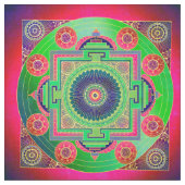 YANTRA – ホイール素晴らし – 緑ピンク ファブリック (クローズアップ)