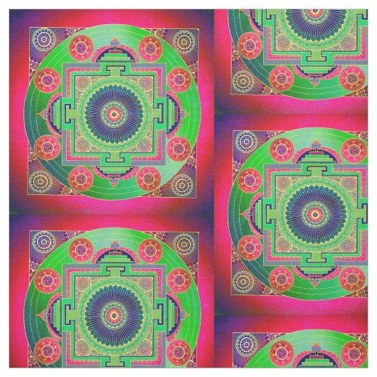 YANTRA – ホイール素晴らし – 緑ピンク ファブリック (見本)