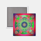 YANTRA – ホイール素晴らし – 緑ピンク マグネット (正面/裏面)