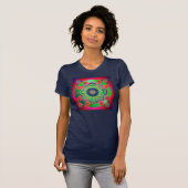 YANTRA – ホイール素晴らし – 緑ピンク Tシャツ (正面フル)