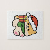 Yappy Howlidays – かわいいクリスマス犬の漫画 ジグソーパズル (横)