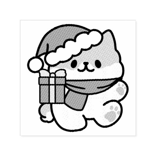 Yappy Howlidays – かわいいクリスマス犬の漫画 セルフインキングスタンプ (デザイン)