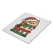 Yappy Howlidays – かわいいクリスマス犬の漫画 タイル (側面)