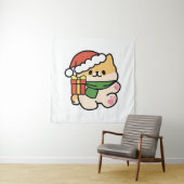 Yappy Howlidays – かわいいクリスマス犬の漫画 タペストリー (インサイチュ)