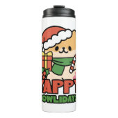 Yappy Howlidays – かわいいクリスマス犬の漫画 タンブラー (正面)
