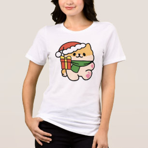 Yappy Howlidays – かわいいクリスマス犬の漫画 トライブレンドTシャツ