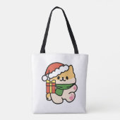 Yappy Howlidays – かわいいクリスマス犬の漫画 トートバッグ (裏面)