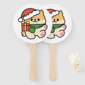 Yappy Howlidays – かわいいクリスマス犬の漫画 ハンドファン (正面&裏面)