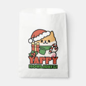 Yappy Howlidays – かわいいクリスマス犬の漫画 フェイバーバッグ (正面)